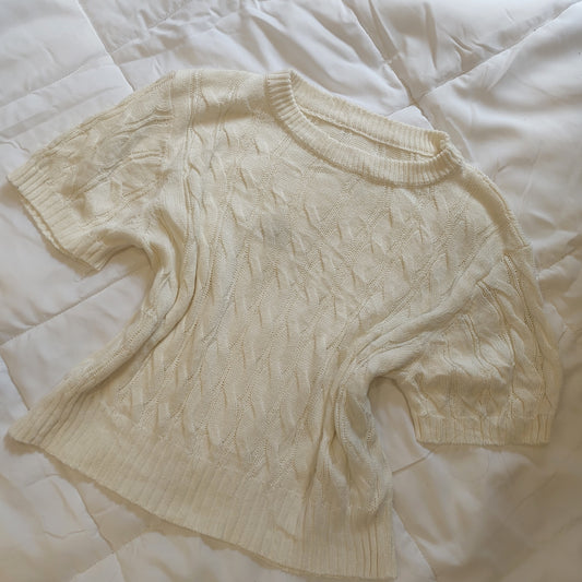 Cream knitted tshirt